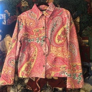 Vintage Take Two pink paisley beaded jacket